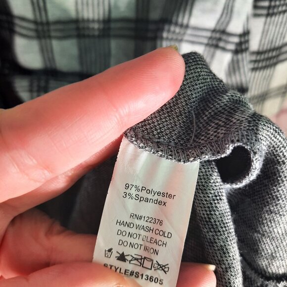 Mustard Seed Black Gray Checkered Jacket Trench Coat - Picture 4 of 10